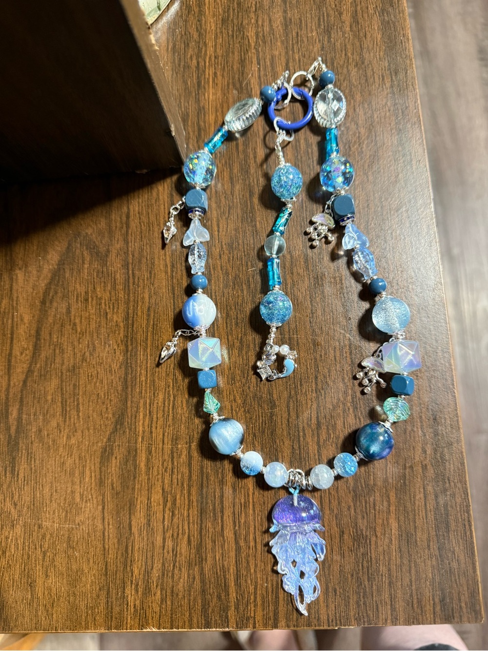Handcrafted Blue Jellyfish Keychain